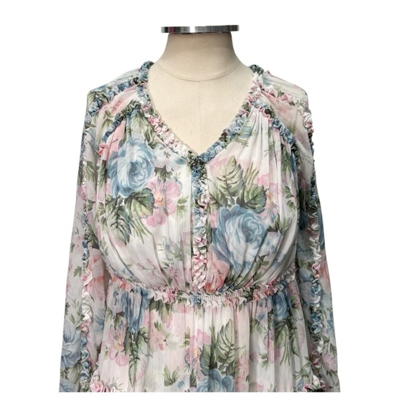 Needle & Thread Long Sleeve Floral Print Dress Size 2 - Picture 5 of 10